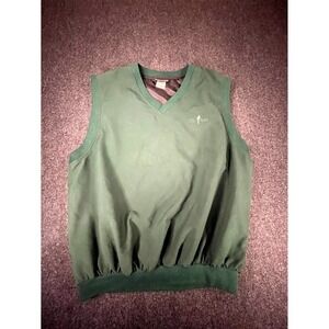 Vintage Roche Sports The Spirit Wind Vest Mens XL Green Lined V Neck Ribbed Golf